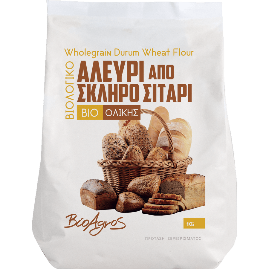 Αλεύρι Σκληρού Σίτου Ολικής Άλεσης 1kg Βιοαγρός Bio