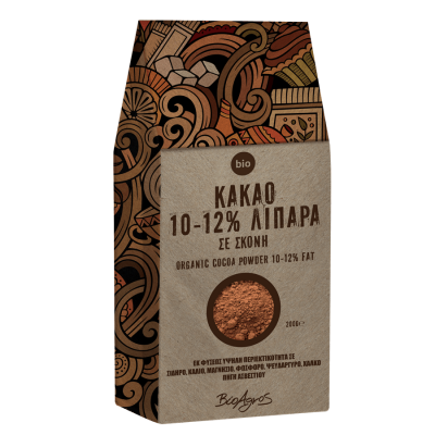 Κακάο Σκόνη 10-12% Λιπαρά 200g Βιοαγρός Bio